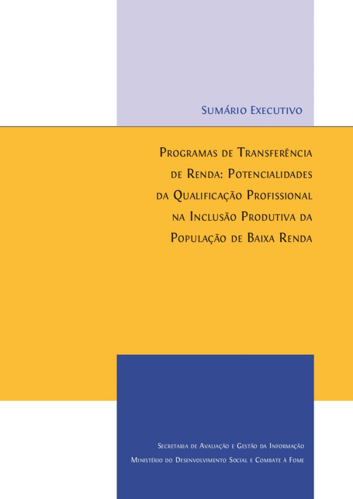 Programas De Transfer Ncia De Renda Potencialidades Da Qualifica O