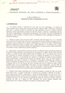 Amazônia: propostas para o Programa Lula 98