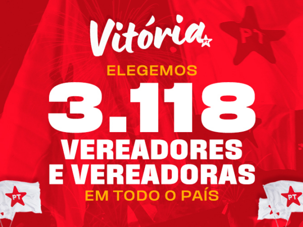 PT elege um total de 3.118 vereadores e vereadoras em todo o país