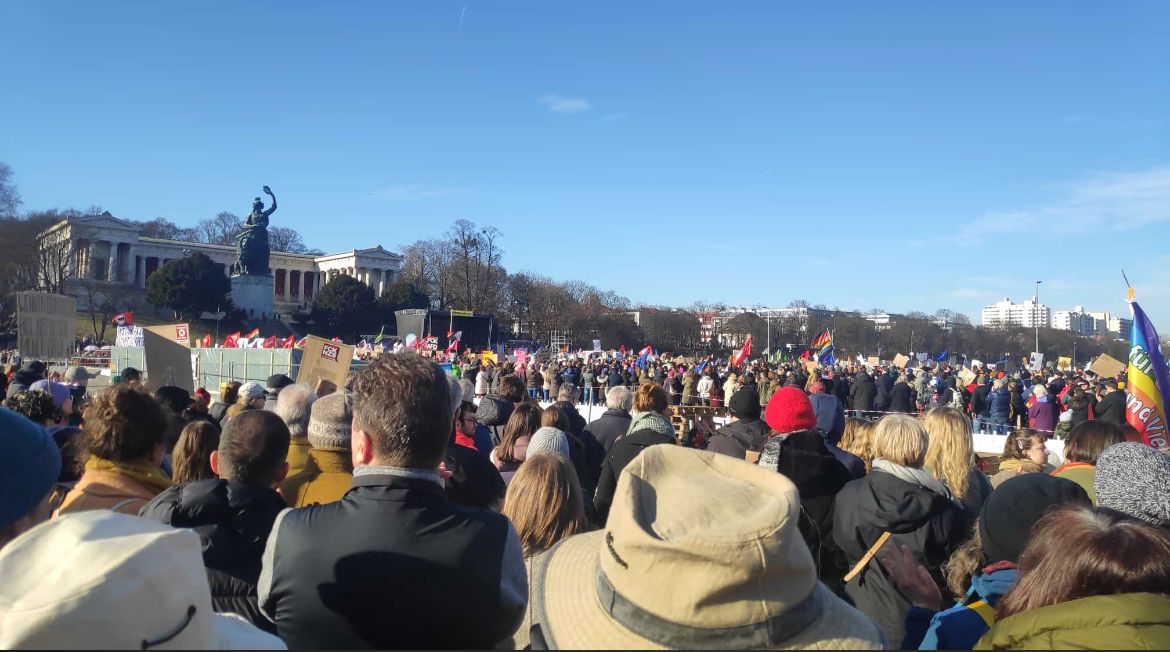 Imagem de protesto na cidade de Munique