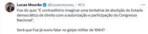 Voto infinito de Fux: reação nas redes fala em “vergonha” e “impunidade”