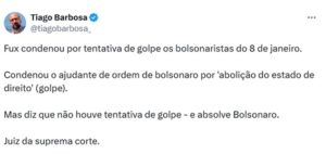 Voto infinito de Fux: reação nas redes fala em “vergonha” e “impunidade”