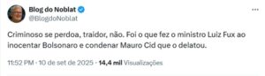 Voto infinito de Fux: reação nas redes fala em “vergonha” e “impunidade”