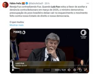Voto infinito de Fux: reação nas redes fala em “vergonha” e “impunidade”