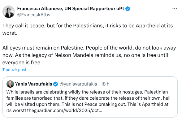 Acordo de Gaza: comunidade internacional apela para que vigilância seja mantida Acordo de Gaza: comunidade internacional apela para que vigilância seja mantida