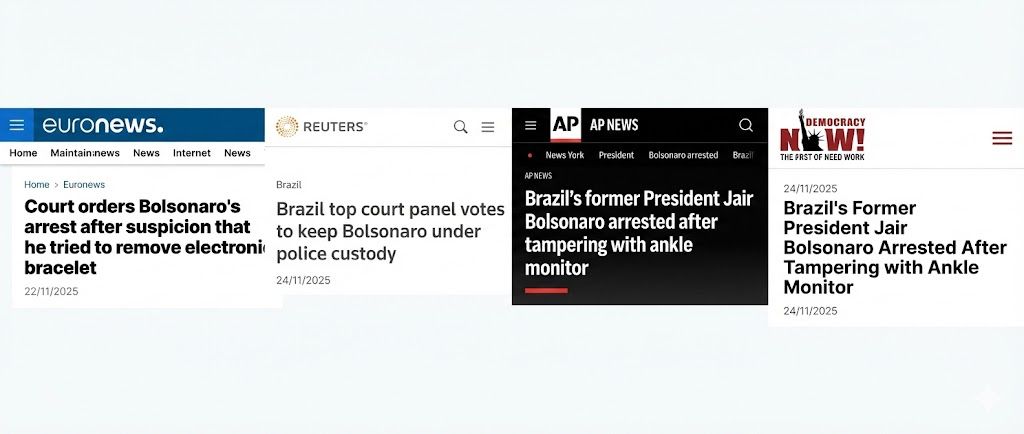 Cobertura internacional acompanha prisão de Bolsonaro 
