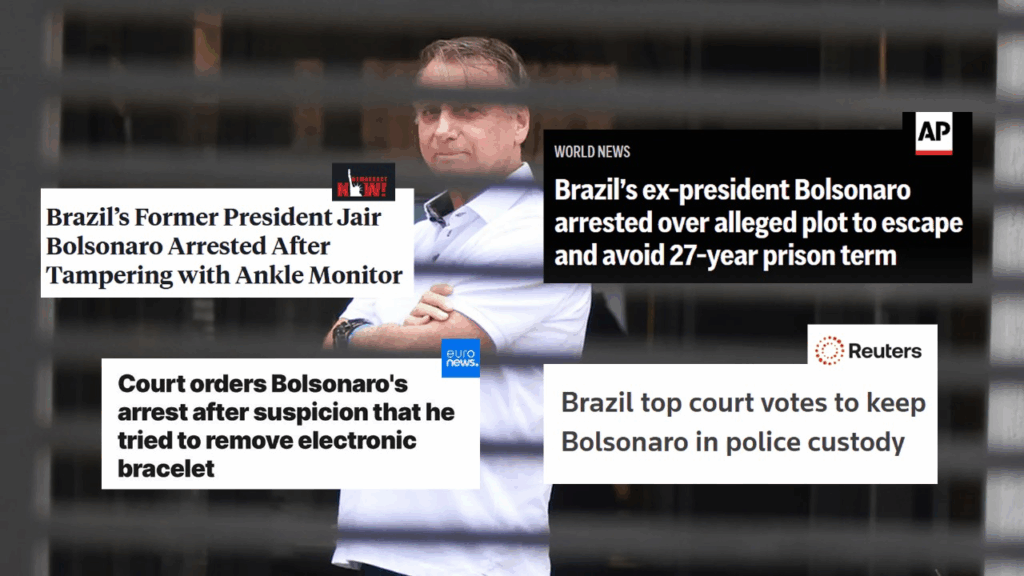 Cobertura internacional acompanha prisão de Bolsonaro 