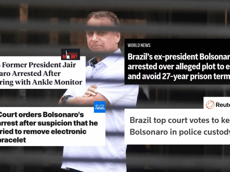 Cobertura internacional acompanha prisão de Bolsonaro 
