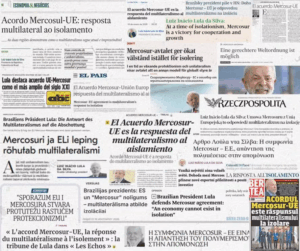 Em jornais da União Europeia e do Mercosul, Lula afirma que acordo com a UE é resposta ao protecionismo