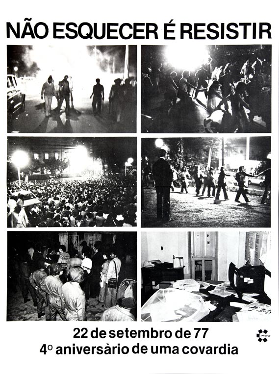 O campus da PUC-SP é invadido e depredado pela polícia em represália à realização do 3º Encontro Nacional de Estudantes. Cerca de 3 mil pessoas são detidas
