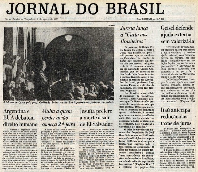 Lançamento da “Carta aos Brasileiros”