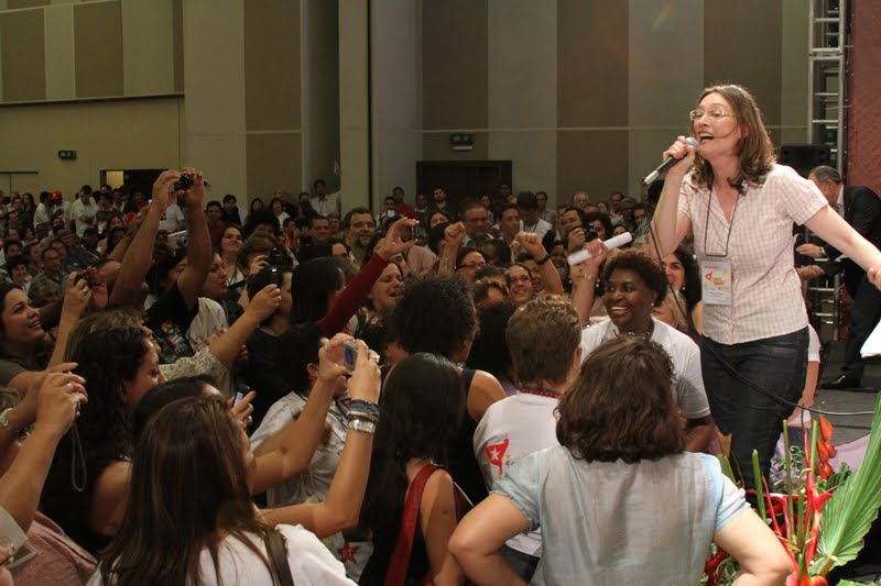 Maria do Rosário foi uma das defensoras dta de paridade, durante Congresso do PT