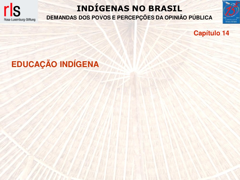 Demais objetivos da educ. indígena p/ a preparação dos índios