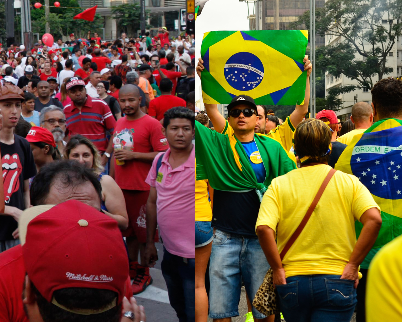 Polarização Política Brasileira: Vermelho e Amarelo em Confronto