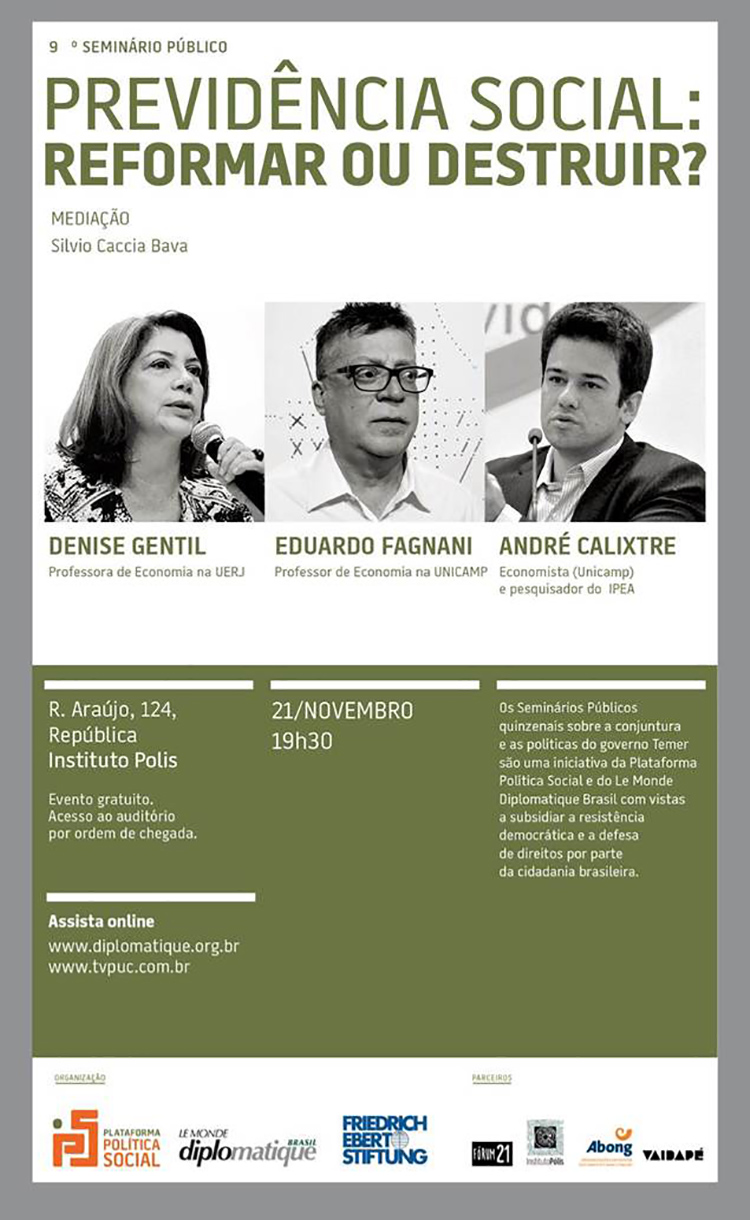 Previdência Social: Reforma, Destruição e Debate Público