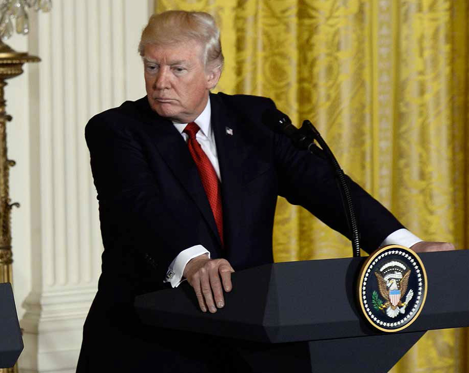 Donald Trump no púlpito da Casa Branca