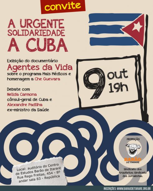 Convite: Urgente Solidariedade a Cuba com Documentário e Debate