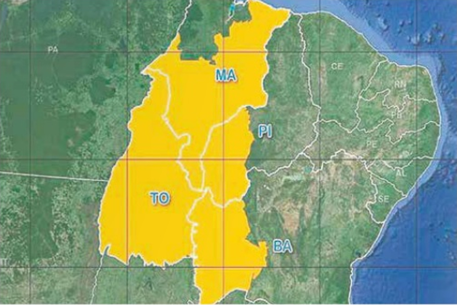 Mapa da Região MATOPIBA no Brasil