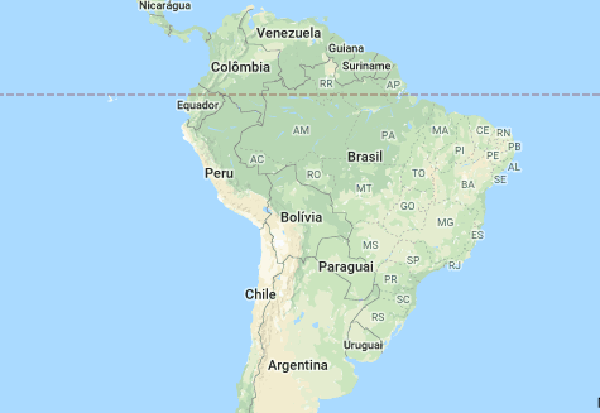 Mapa Político da América do Sul e Brasil