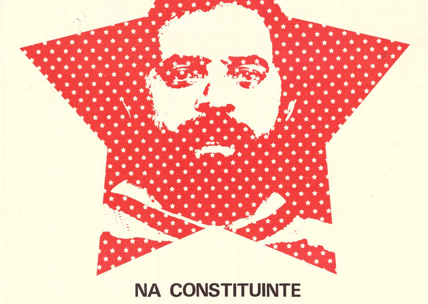 Cartaz Constituinte: Rosto Icônico em Estrela Vermelha