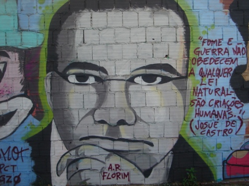 Mural Josué de Castro: Fome e Guerra são Criações Humanas