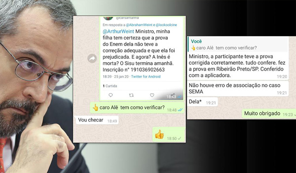 Weintraub verifica queixa do Enem via WhatsApp