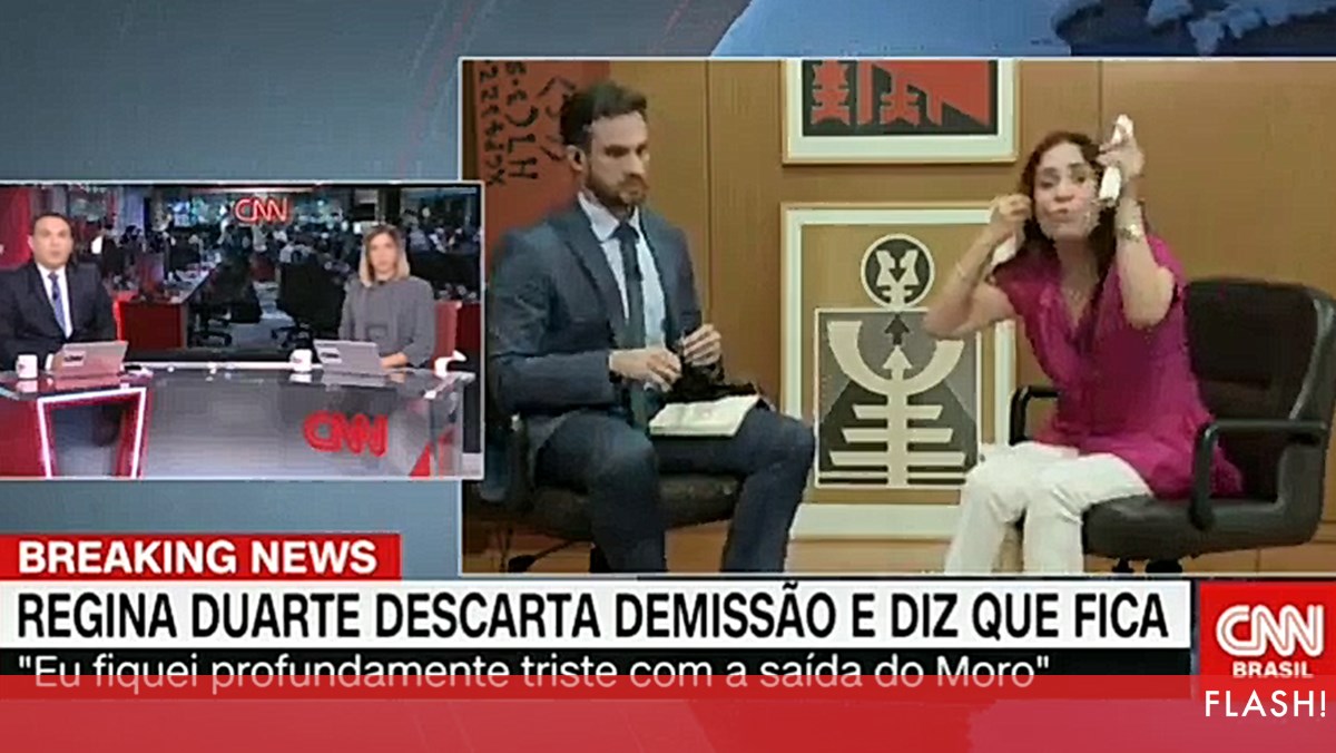 Regina Duarte não renuncia; tristeza por saída de Moro.