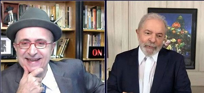 Diálogo online: Lula e entrevistador em análise política