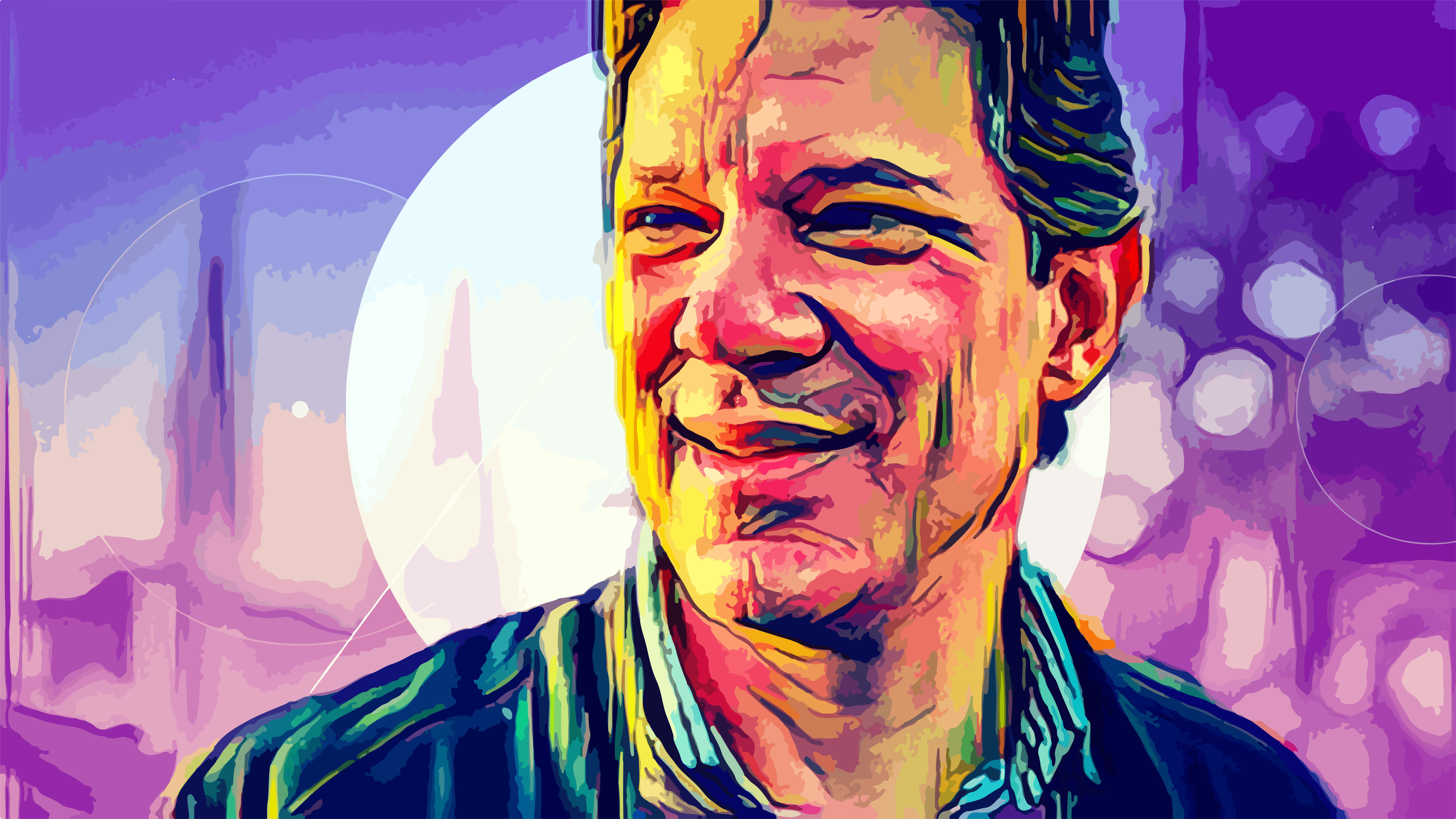 Retrato Vibrante de Homem Sorridente em Estilo Pop Art