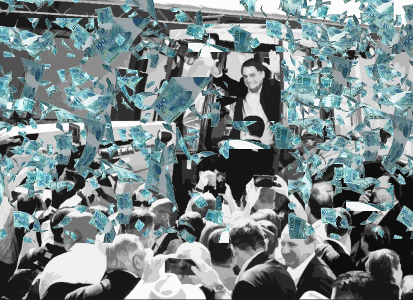 Chuva de Dinheiro: Político, Multidão e Notas de R$100