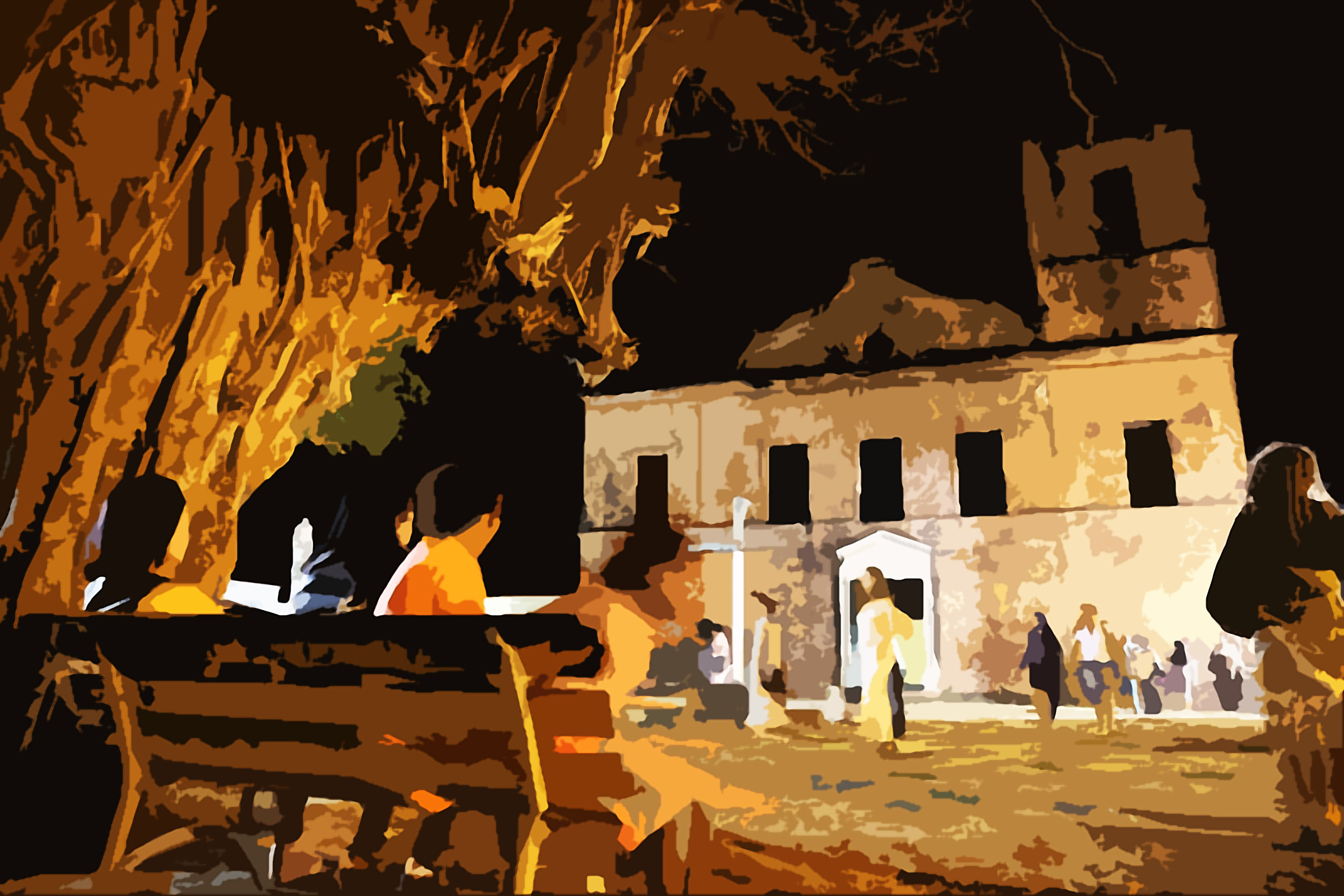 Cerimônia Noturna: Comunidade e Patrimônio em Luz Quente