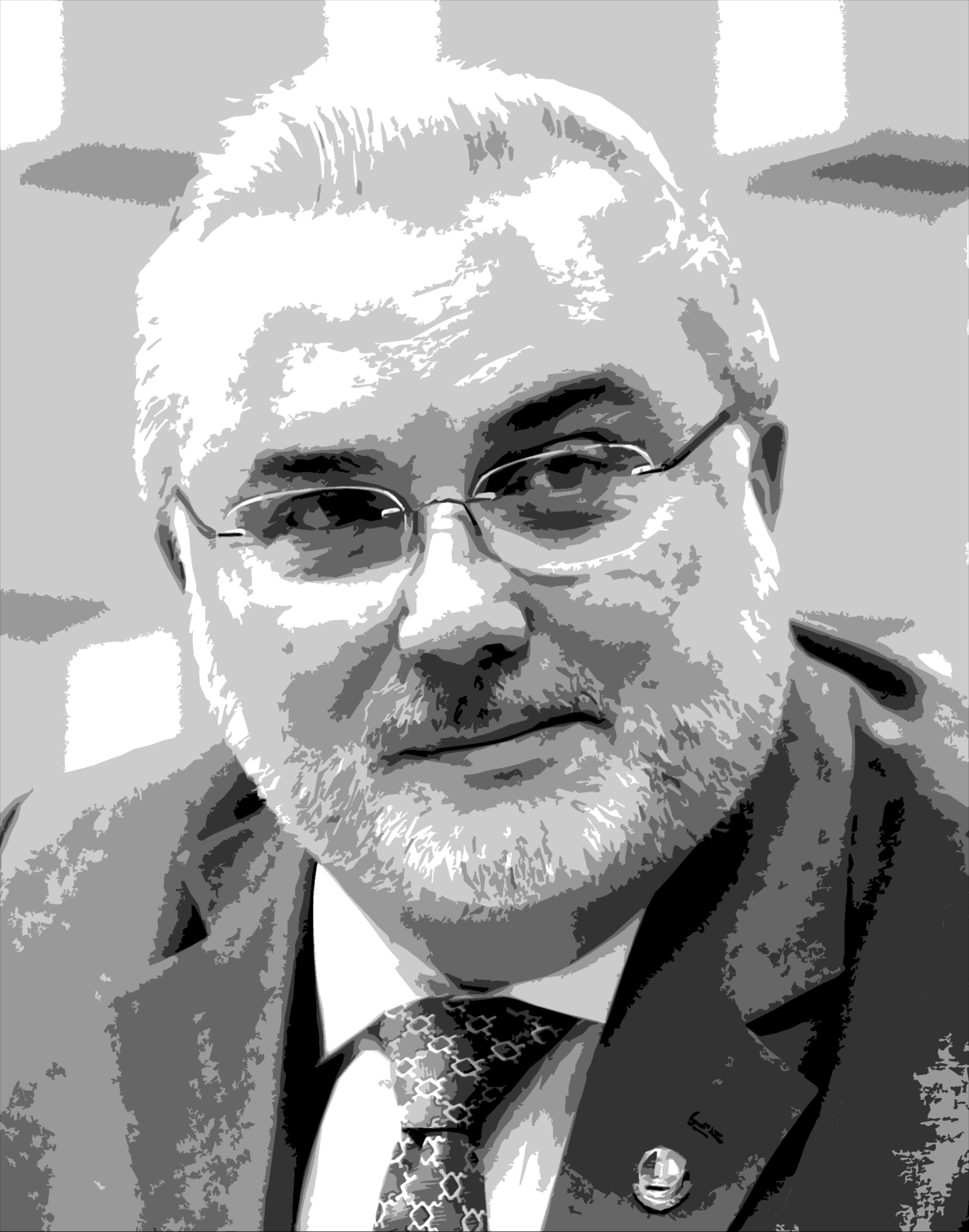 Retrato Estilizado de Homem com Óculos e Barba