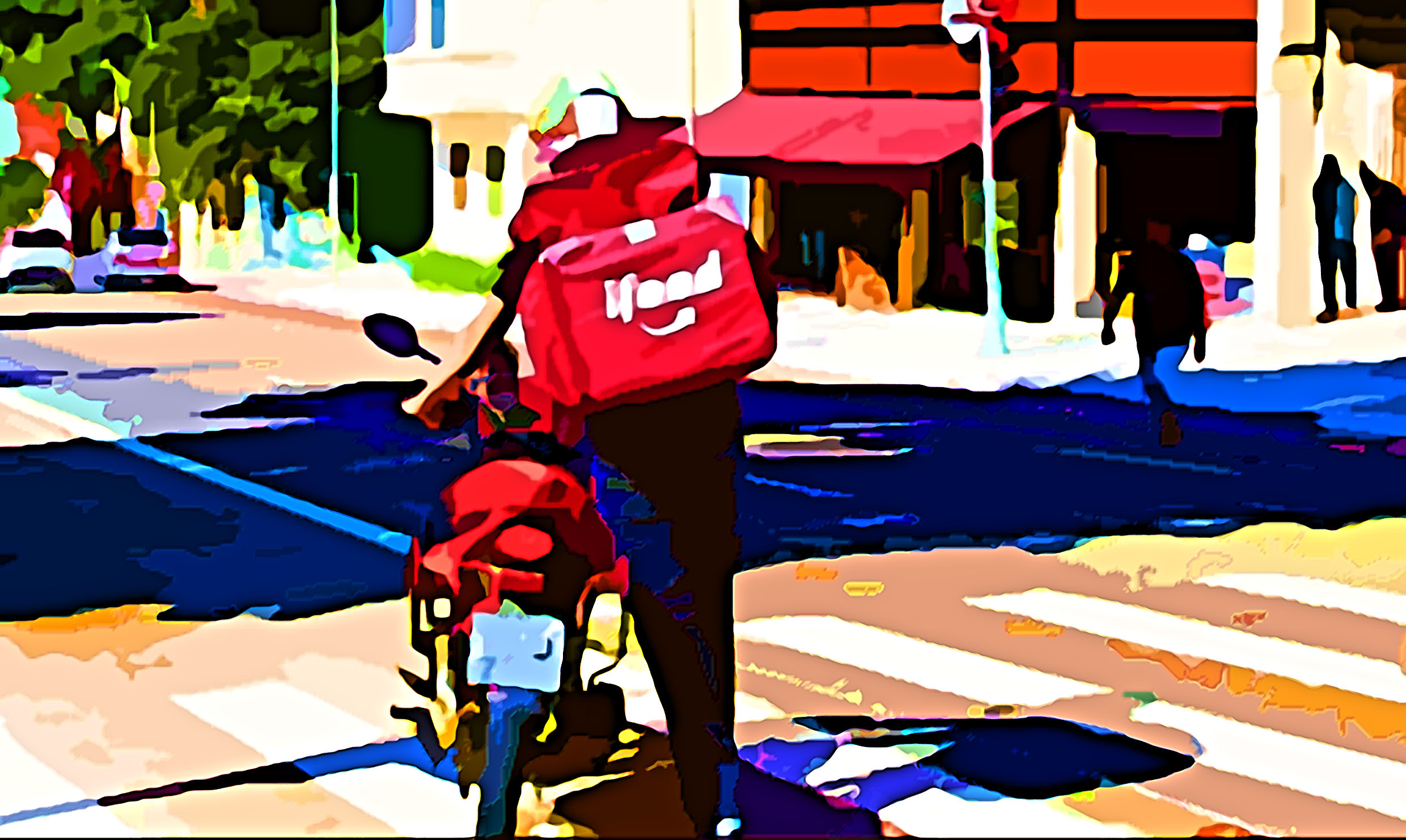 Entregador iFood em Cena Urbana Estilizada