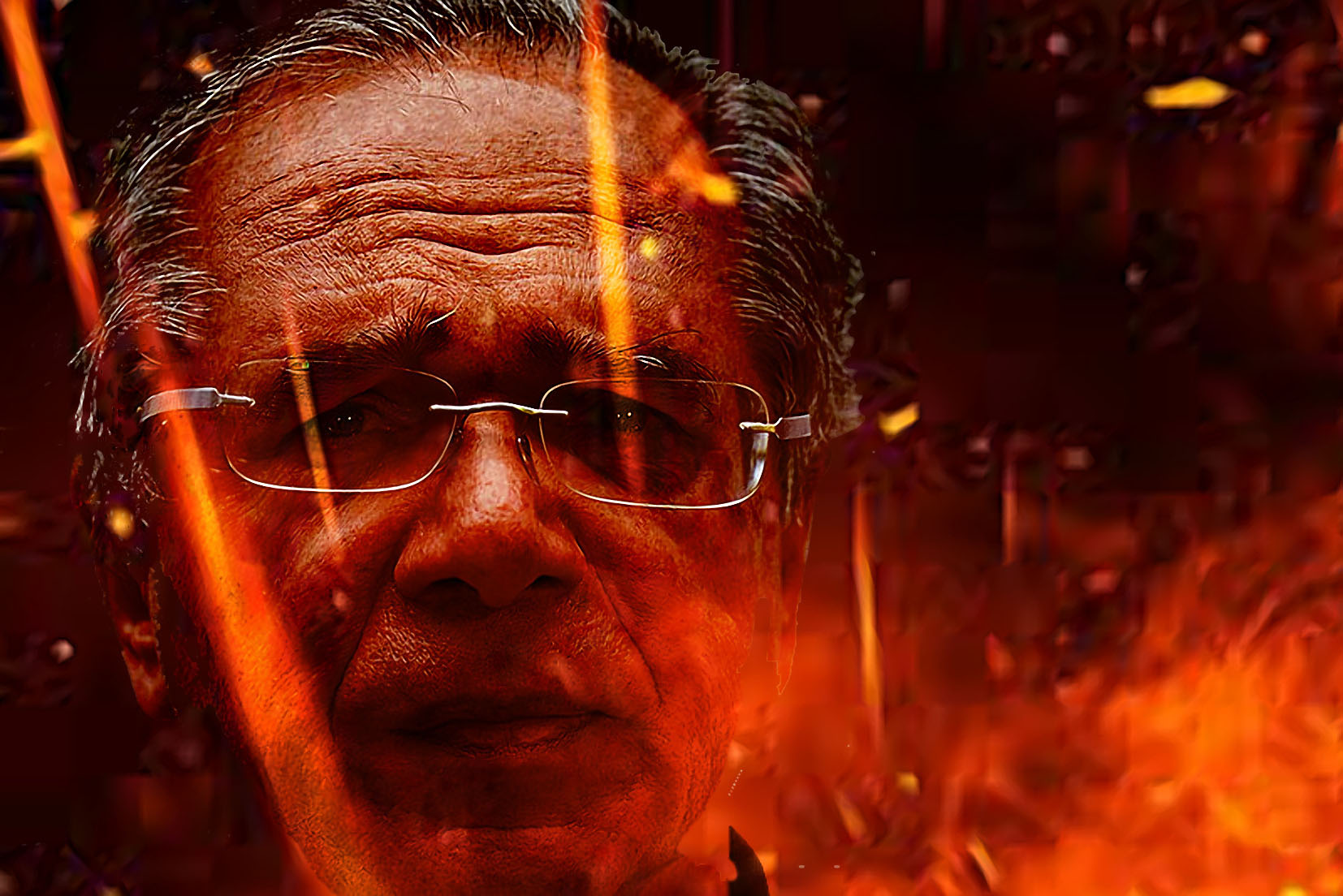 Olhar Intenso em Meio ao Calor da Crise