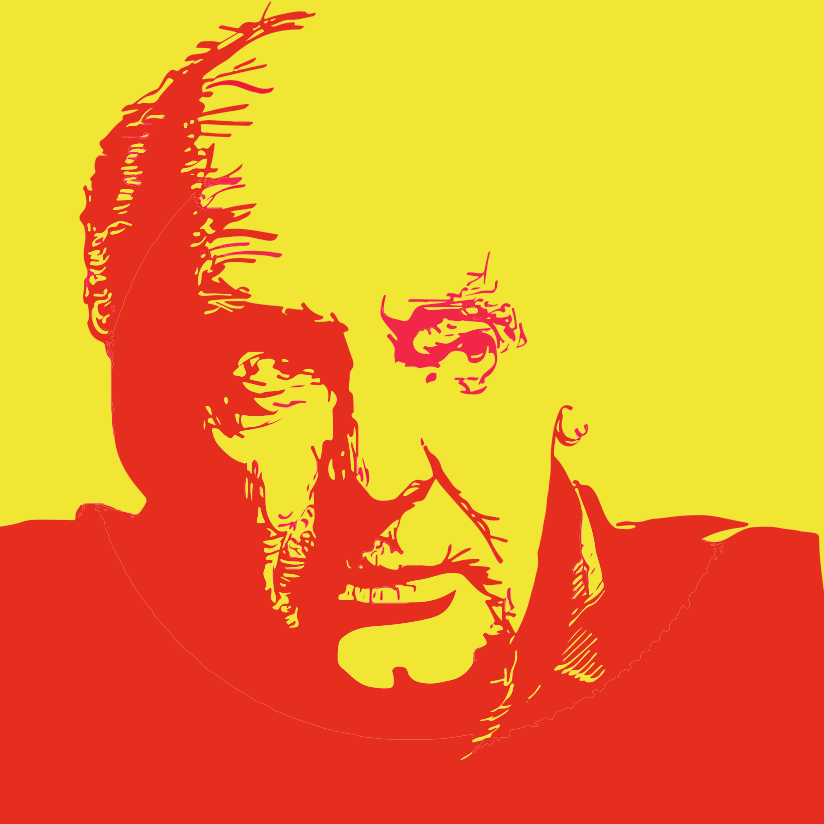 Retrato Pop Art de Lula em Vermelho e Amarelo