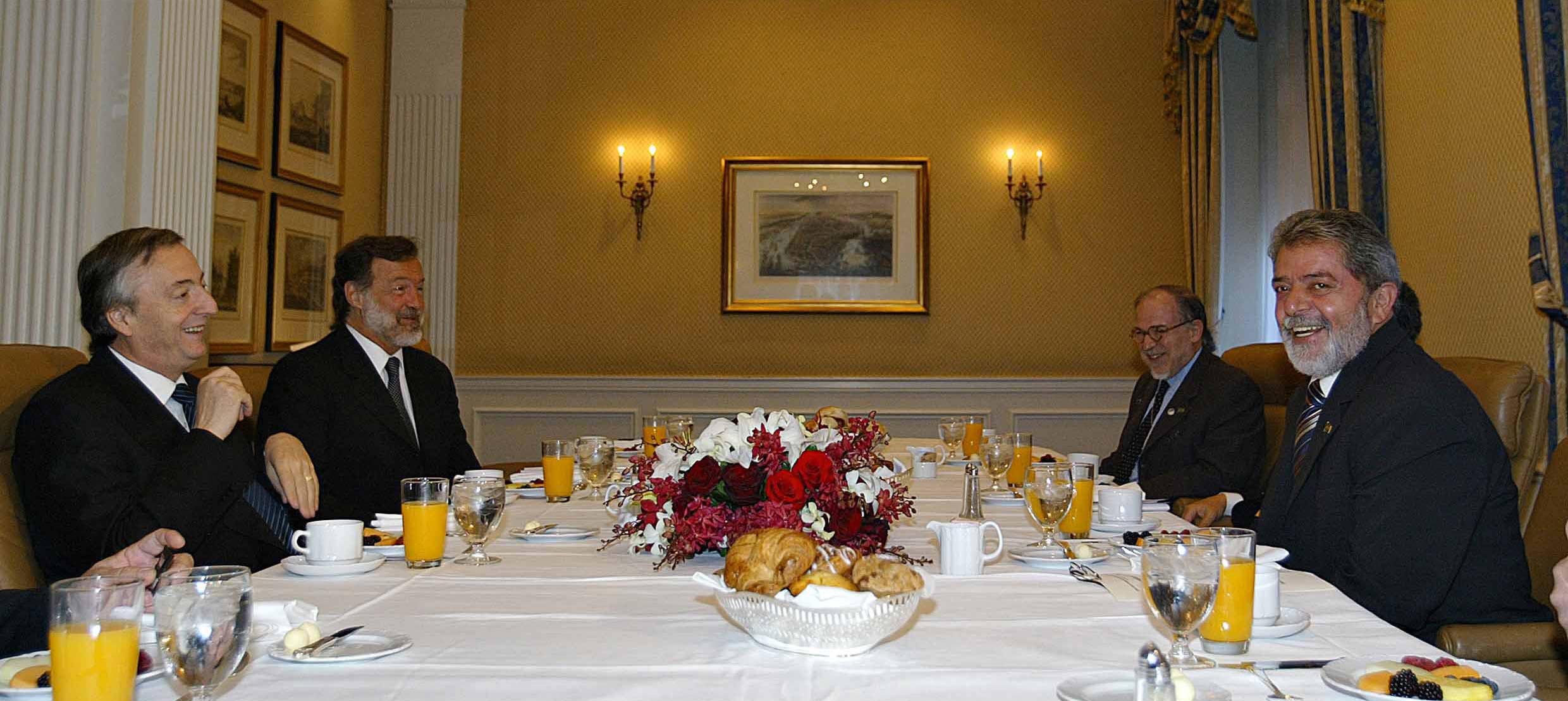 Lula, Kirchner e Lagos em Encontro Cordial