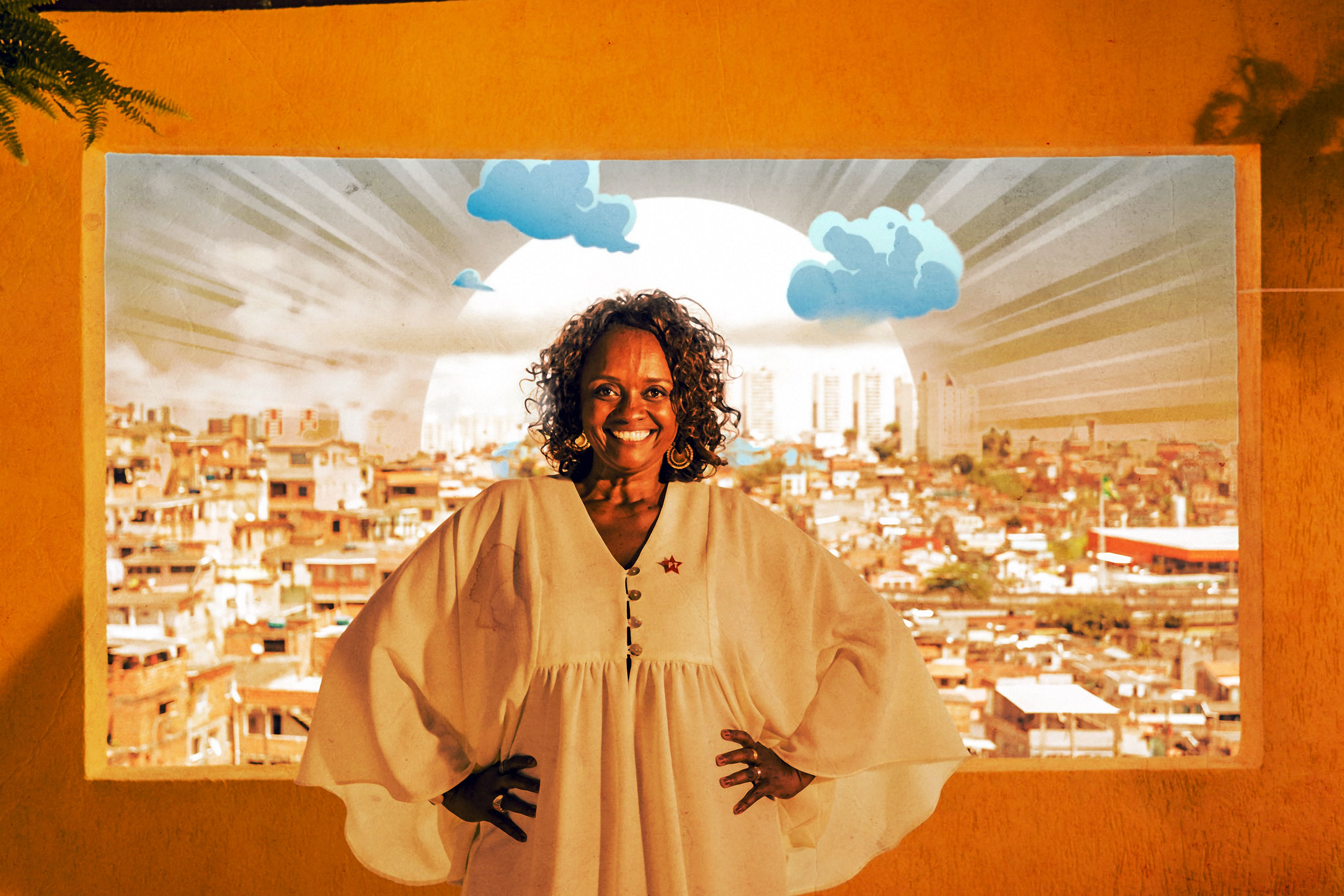 Esperança e Futuro: Mulher Negra no Horizonte Urbano