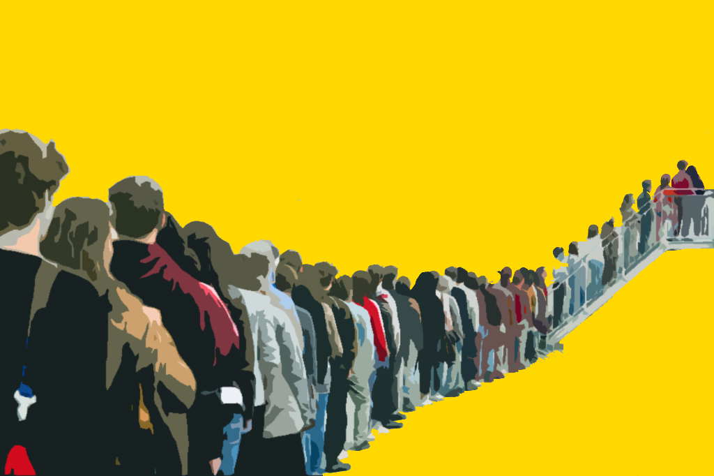 Multidão em Fila: A Espera Coletiva e a Jornada