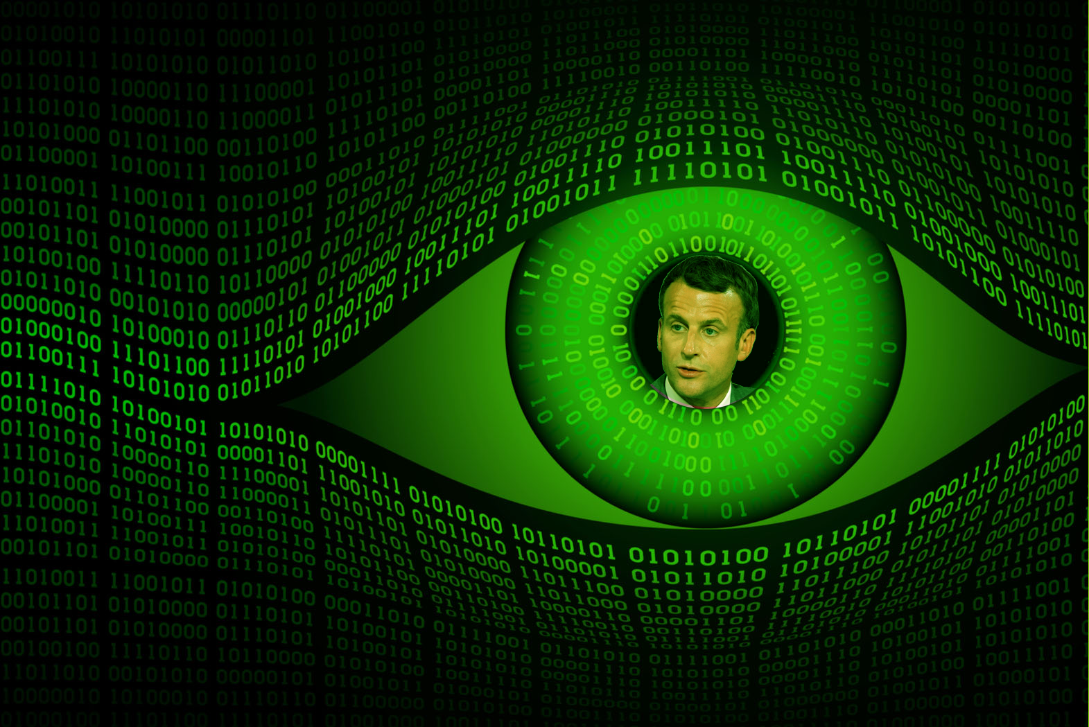 Vigilância Digital: Macron no Olho do Código Binário