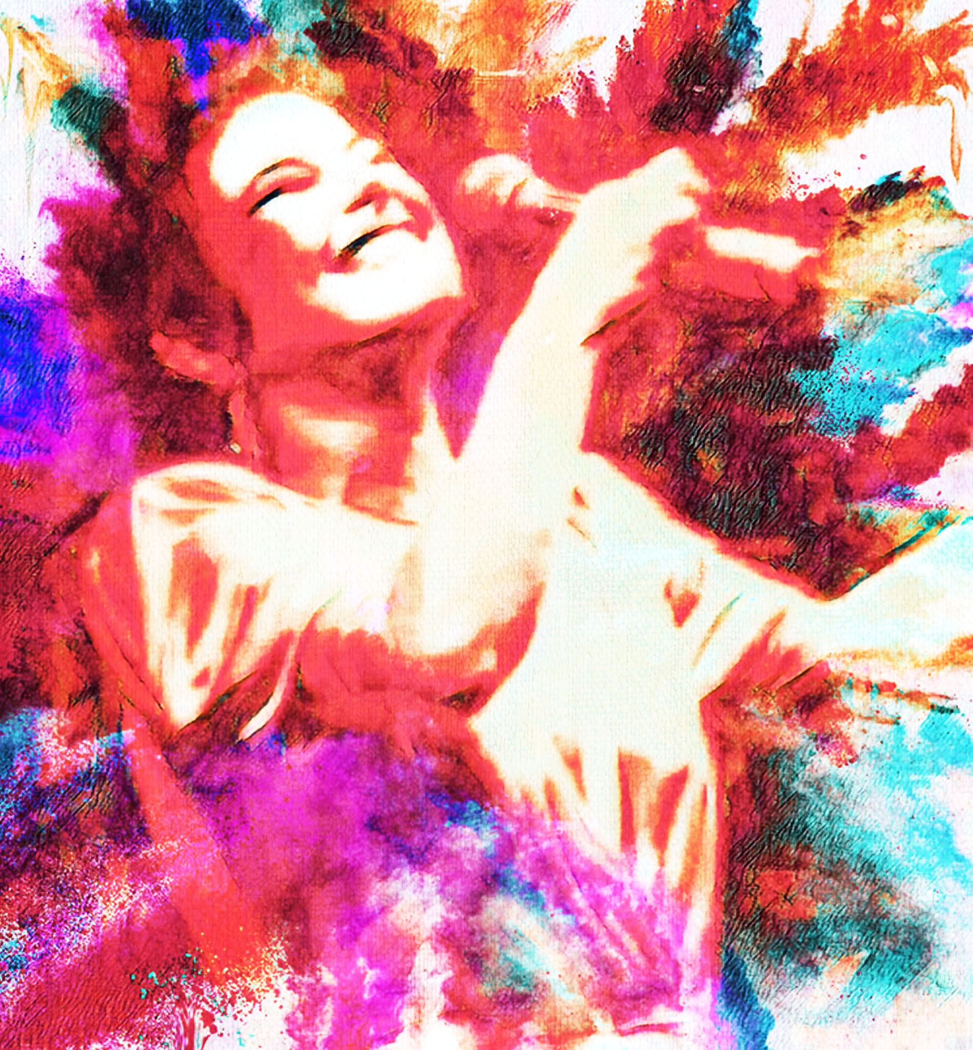 Voz e Paixão: Jovem Expressando Arte em Cores Vibrantes