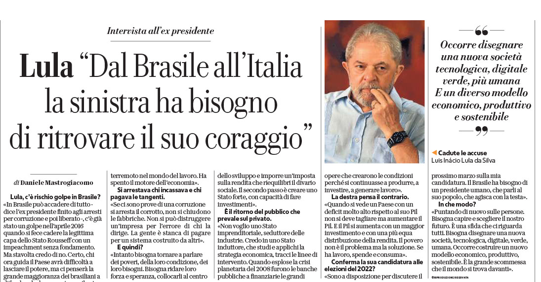 Lula: A Esquerda Precisa de Coragem e um Novo Modelo
