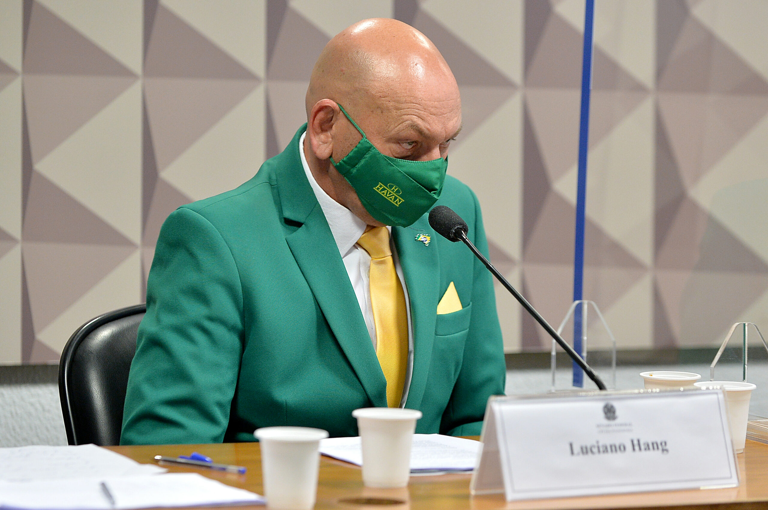 Luciano Hang: Empresário em Audiência com Máscara Havan.