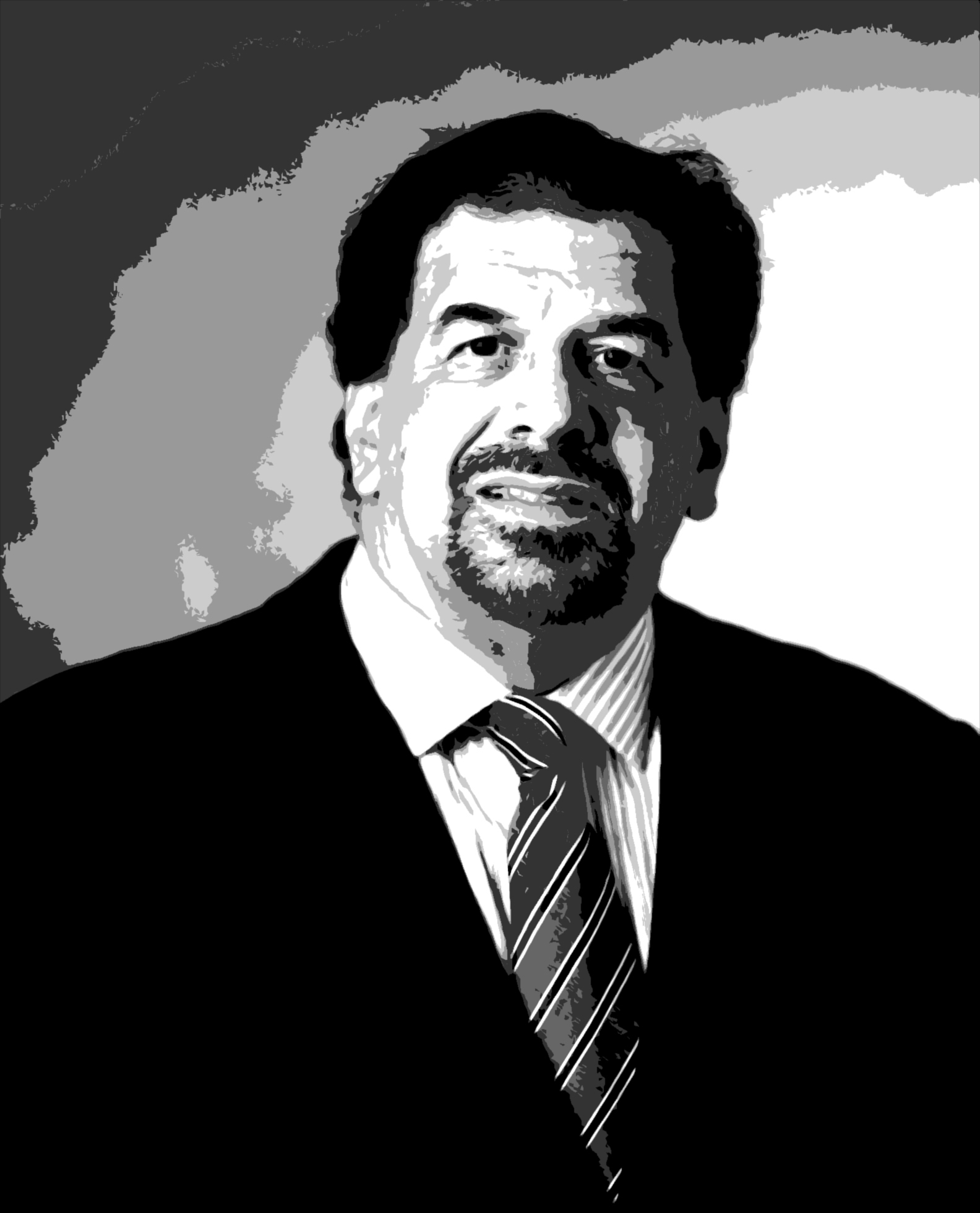 Retrato Estilizado de Homem em P&B