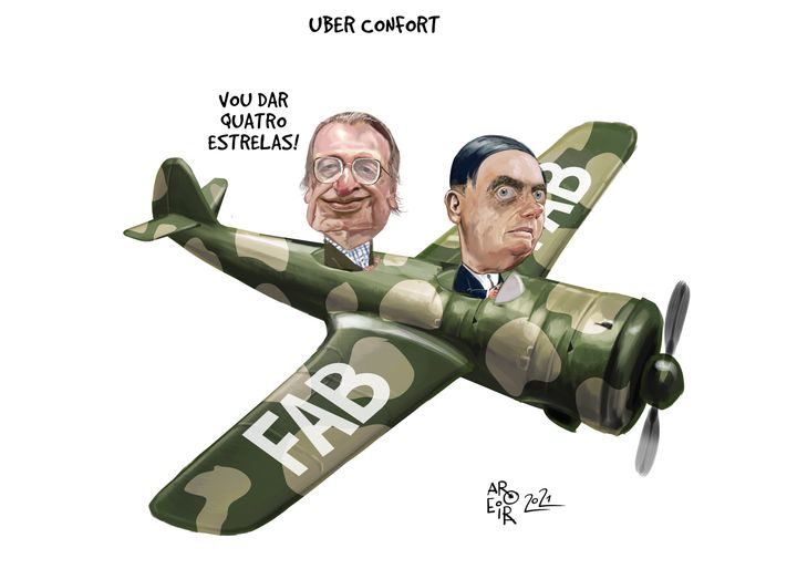 FHC e Bolsonaro em "Uber Confort" da FAB