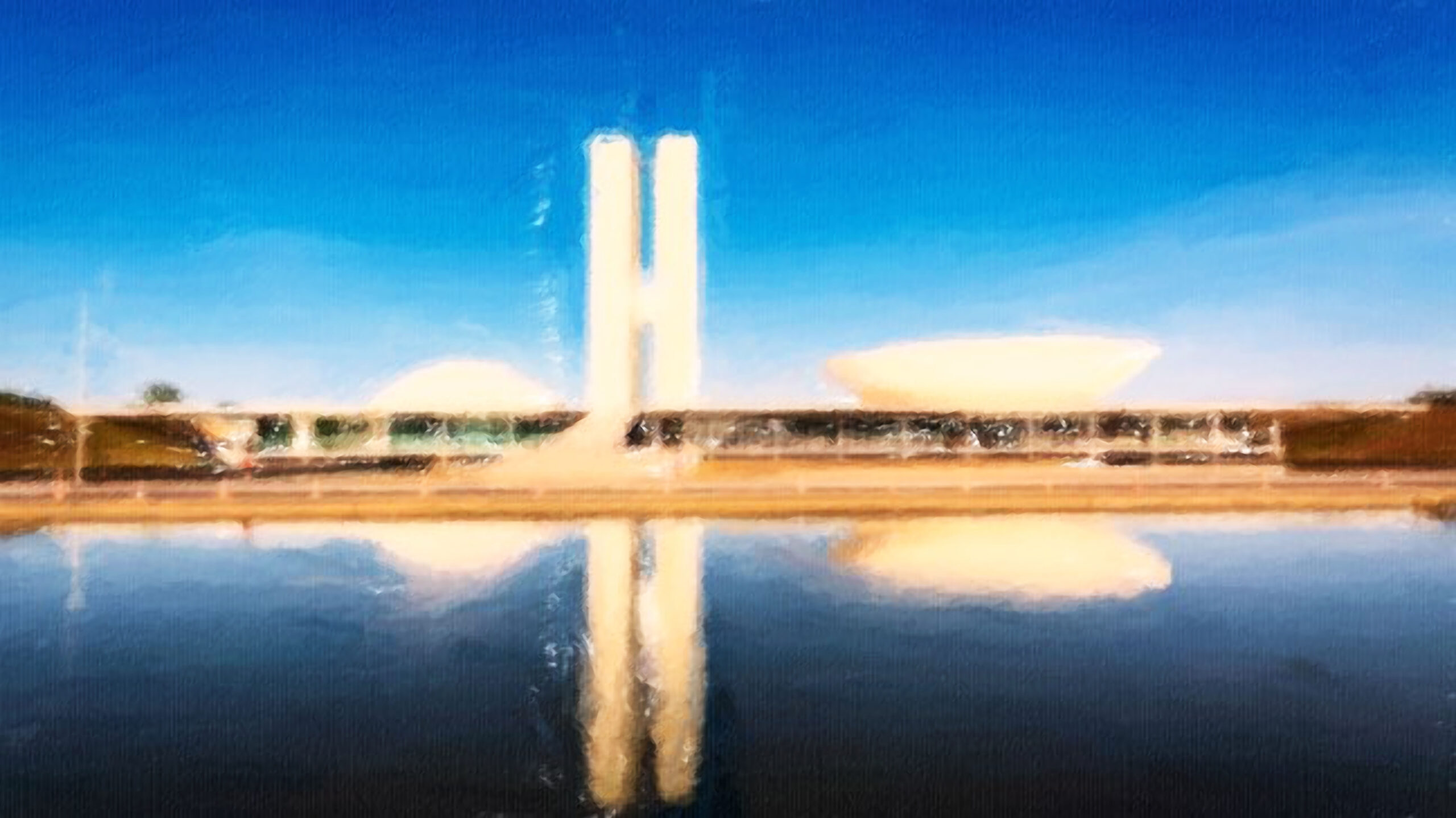 Congresso Nacional de Brasília em Reflexo Artístico