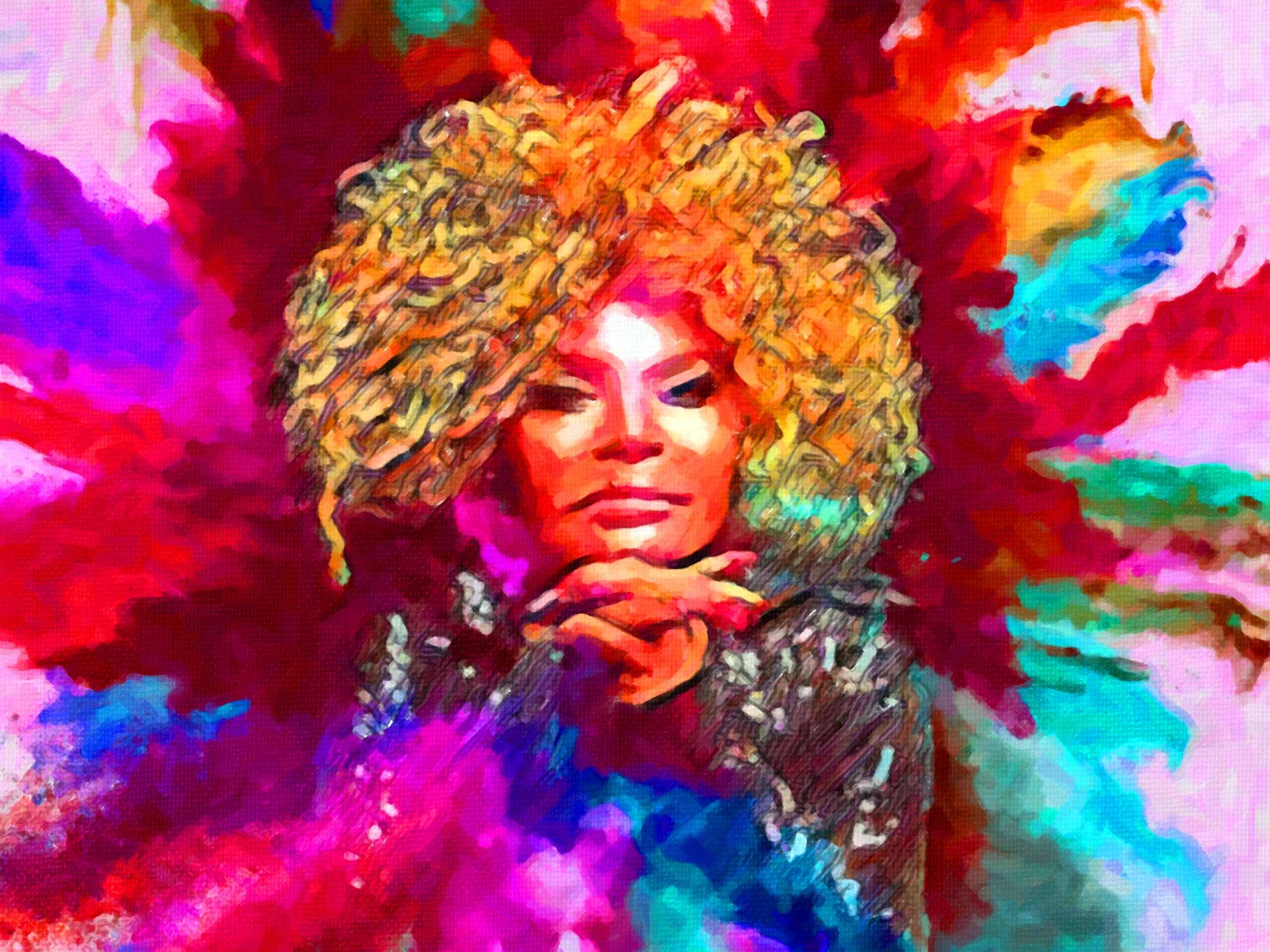 Retrato Vibrante: Força e Expressão em Cores Vivas