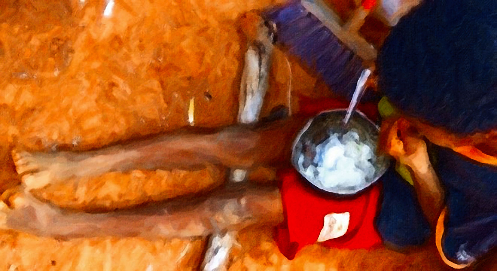 Sustento Diário: Refeição em Cenário Humilde