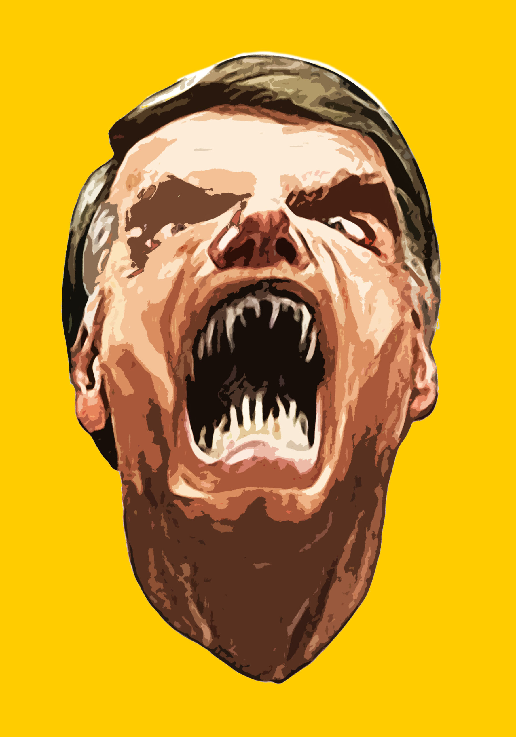 Caricatura Política: Grito de Agressão e Ameaça