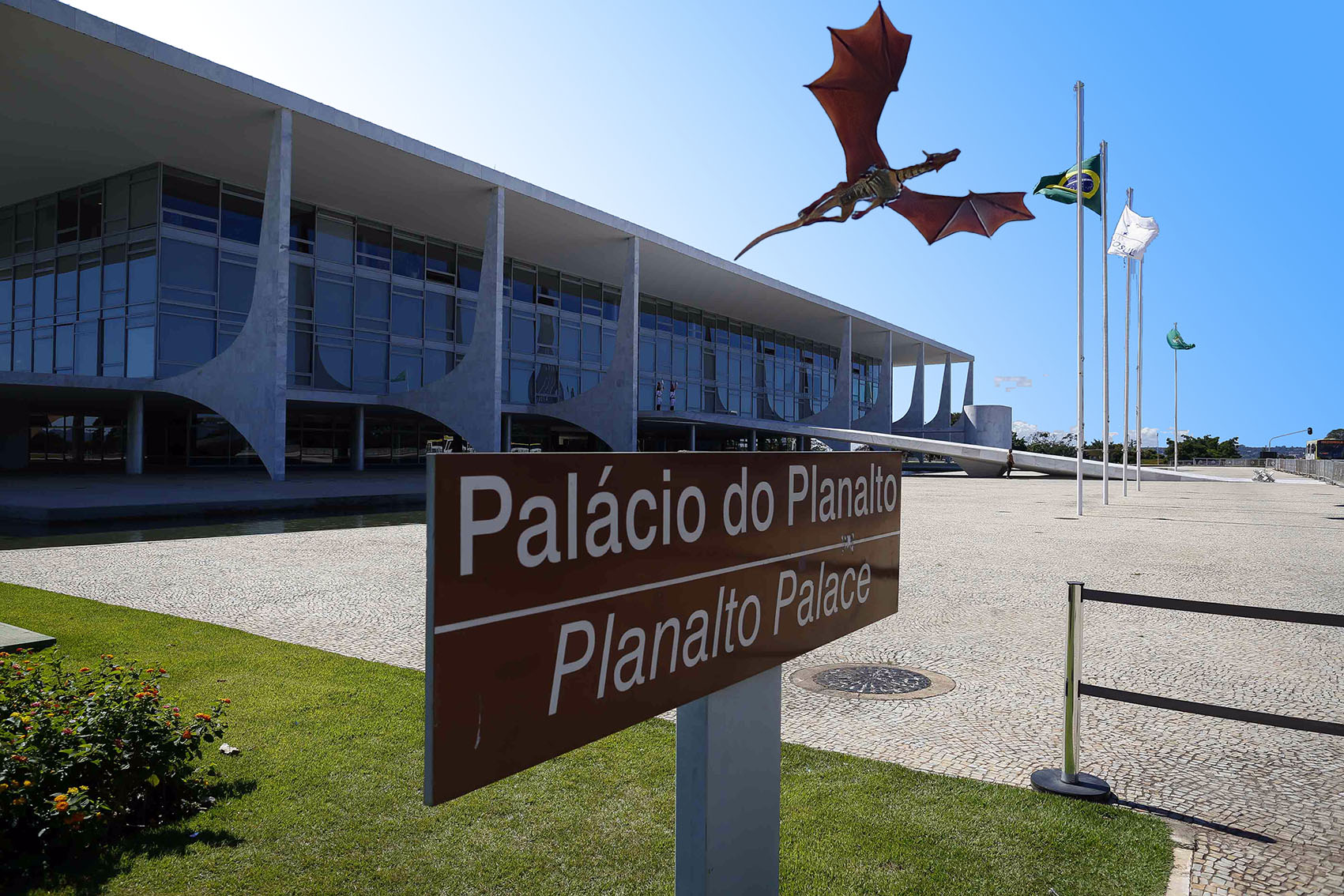 Dragão sobre o Palácio do Planalto