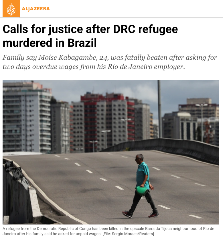 Justiça para refugiado congolês assassinado no Brasil